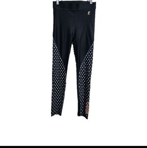PE Nation Black Star Print High Rise Leggings Women Size M Activewear